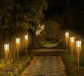 Solar Bamboo Torches Outdoor Torch for Garden Patio Yard Decor, Luau Party, and Tropical Decor; Torch Rustic Style Bamboo Torch Oil Lamp Decoration